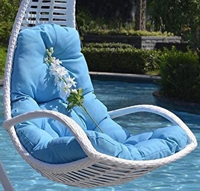 Sunyear Hammock Chair, Blue and White 