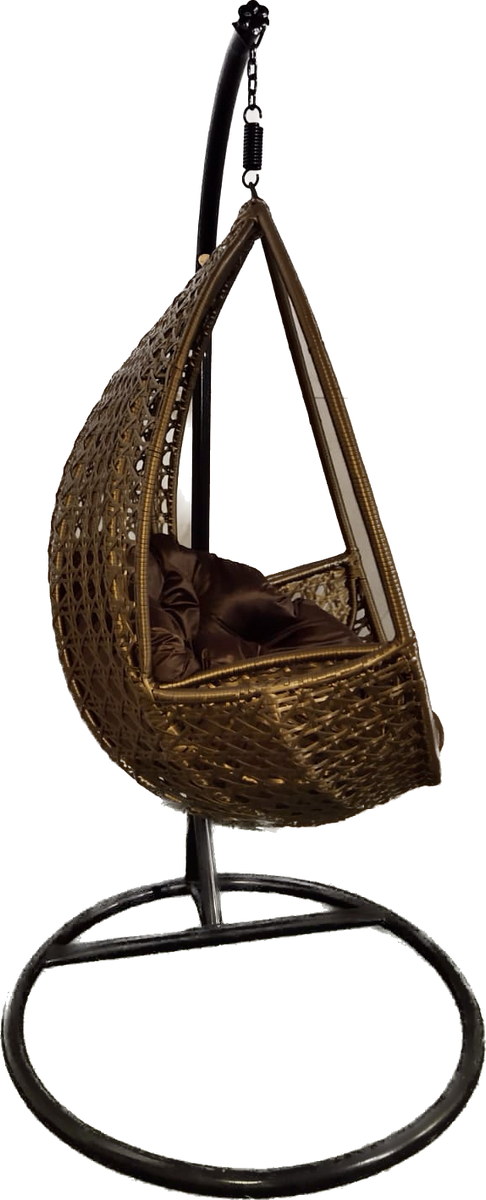 Piro Single Seater Hanging Swing With Stand For Balcony , Garden Swing  (Dark Brown)