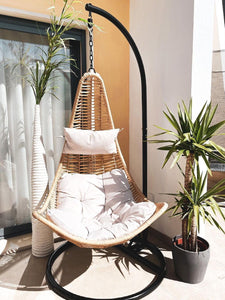 Harrington Rattan + Rope Indoor Outdoor SINGLE Hanging Chair