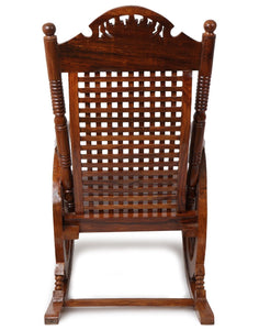 Hindoro Amazing Hand Carved Sheesham Wood Rocking Chair